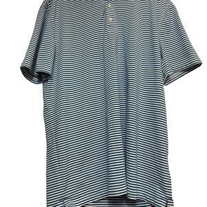G/FORE Blue & White Striped Golf Polo – Men’s Size Large